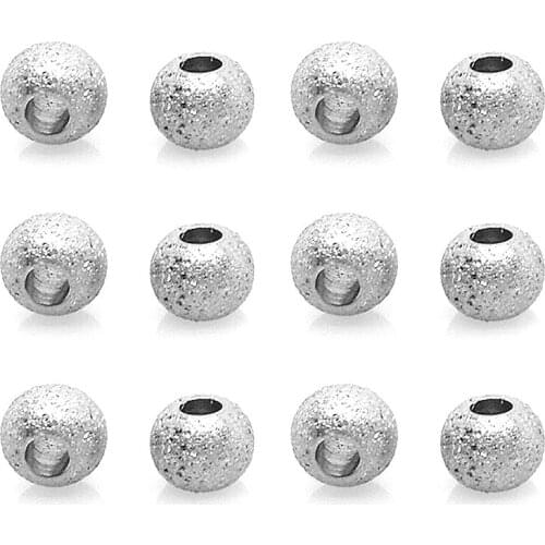 20pcs Stainless Steel Dull Polish Spacer Beads diy Tone Round 3 4 5 6 8mm Loose Charm Beads for DIY Bracelet Jewelry Making