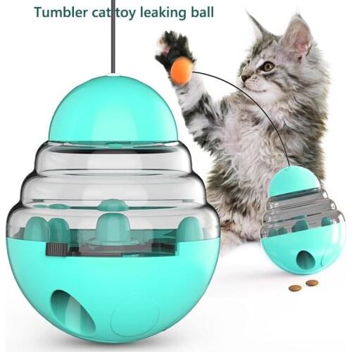 2020 Cat Toy Interactive Leaking Food Ball Tumbler With Cat Stick Pet Kitten Food Distribution Toy Pet Training Toy Cat Supplies