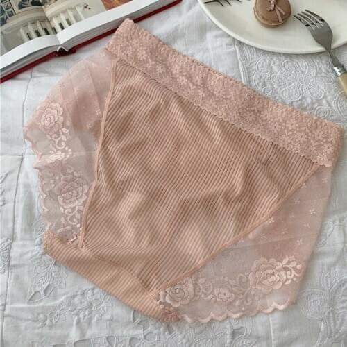 3pcs Underwear Cotton Seamless Womens Briefs Lingerie Lace Big Size Panties Breathable Elegant Underpants Soft Female Intimates