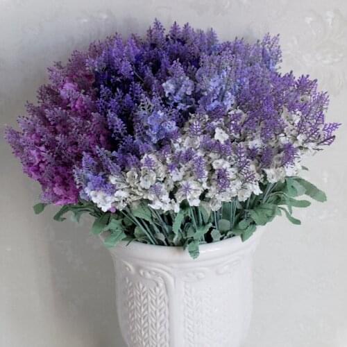 36cm Lavender Dried Flowers Bouquet Artificial Flowers Cheap Fake Flowers for Wedding Home Party Decoration