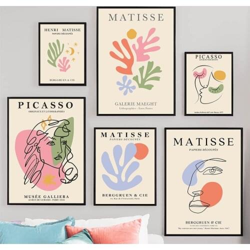 Matisse Picasso Face Nude Abstract Wall Art Canvas Painting Nordic Posters And Prints Retro Wall Pictures For Living Room Decor