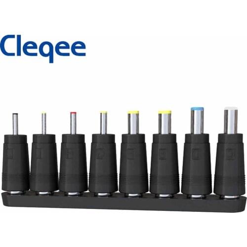 Cleqee 8pcs Male to Female DC Power Adapter 5.5X2.1mm Jack Plug Laptop Connector 6.3 6.0 5.5 4.8 4.0 3.5mm 2.5 2.1 1.7 1.35mm