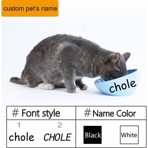 Free Customized Pet Name Pet Tableware Pet Drinking Dish Feeder Cat Puppy With Raised Feeding Supplies Small Cat Accessories