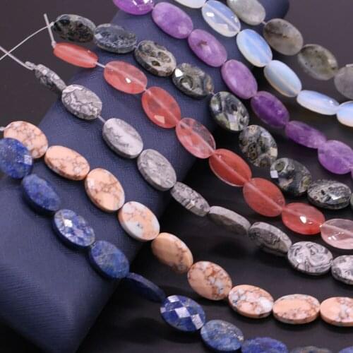Natural Stone Beads Oval Faceted Scattered Crystal Agates Opal Beading Stone Charms for Jewelry Making Necklace Bracelet Gift