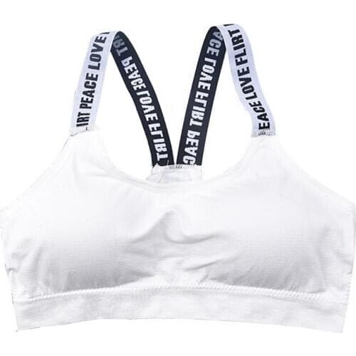 Girls bra Underwear bras Kids Young Teens Teenage Letter Crop Detachable Racerback Training 10-18Y Children Training Cotton