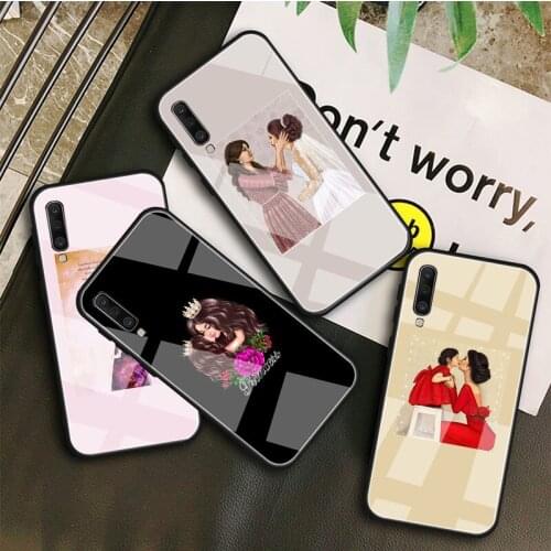 Mom daughter Tempered Glass Case For Samsung Galaxy A10S A20S A20E A30S A40 A50S A60 A70 A80 A90 A6 A7 A8