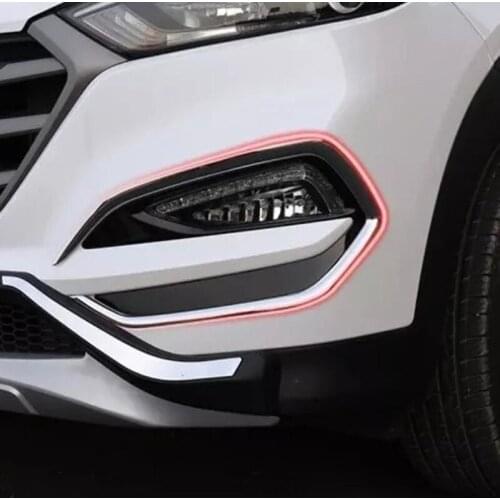 For Hyundai Tucson 2015-2020 ABS Chrome Front Fog light Lamp Cover Trim Foglight Lamp Shade Frame Foglight Bezel Decoration