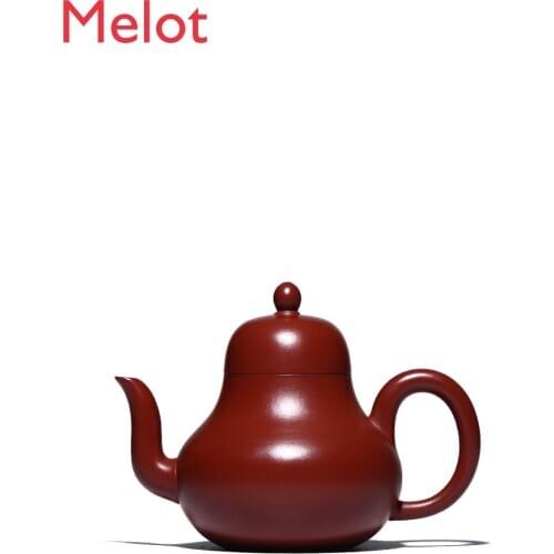 Yixing Original Yixing Clay Teapot Pure Handmade Teapot Famous Home Pot inside Lettering Original Ore Red Robe Siting Teapot