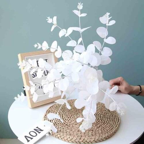 50cm silk artificial flower green eucalyptus branch home table decor wedding fake flower arrangement Christmas plant money leaf