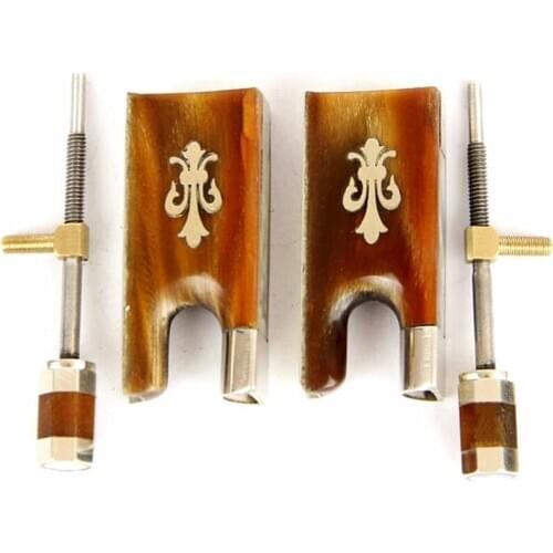 Quality Set Top New 4/4 Violin Red Ox Horn Frog Nickel Silver Parts Fluer-de-lys Inlay Parts Accessories Fittings