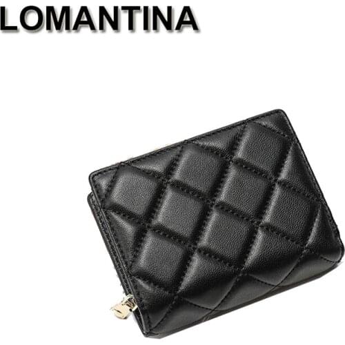 LOMANTINA Women Wallet Hasp Short Sheepskin Luxury Brand Wallets Designer Purses Zipper Coin Purse Card Holders Large Capacity