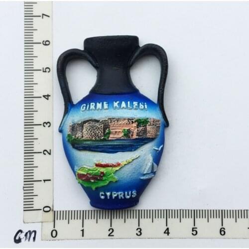Kyrenia Cyprus)Fridge Magnet Creative Travel Commemorate Crafts 3D Ornaments Magnetism Resin Material Refrigerator Stickers