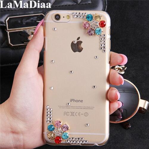 LaMaDiaa Fashion DIY Diamond Flowers Bling Rhinestone Cases For Samsung A3 A5 A7 2017 A9 A8 A6 PLUS A50 A70 A80 Coque Fundas