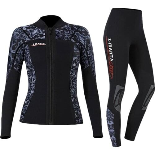 Neoprene Wetsuit 3MM Women Jackets Pants Scuba Diving Suit Surfing Snorkeling Underwater Fishing Kitesurf Spearfishing Equipment