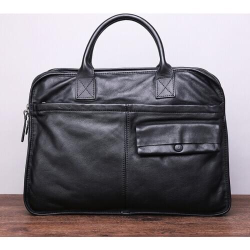 New Mens Real-Leather Bag Handbag transverse Shoulder Bag over-the-Shoulder Bag Business Casual Briefcase