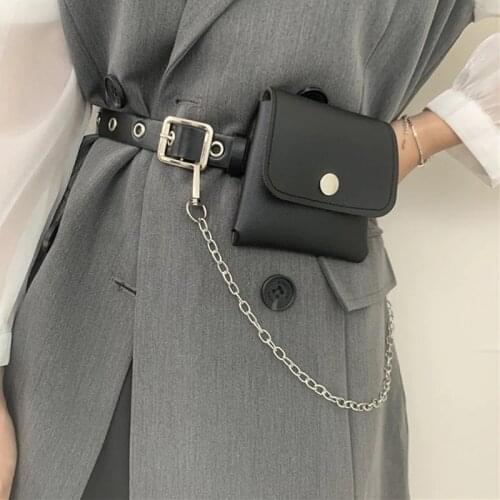 New Chain Small Bag Belts for Women Buckle Strap Belt Shoulder Bag Phone Pouch Waist Bags