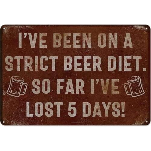 Original Retro Design Beer Tin Metal Signs Wall Art|Thick Tinplate Print Poster Wall Decoration for Kitchen/Restaurant/Bar