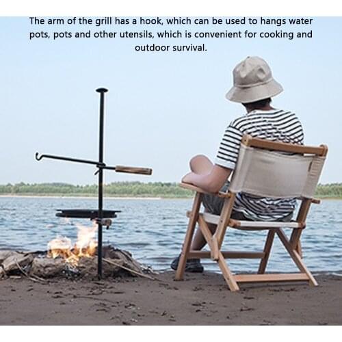 ShineTrip Outdoor Camping Barbecue Stand Fine Camping And Baking Plate Iron Picnic Home Shelf Portable Folding Grill