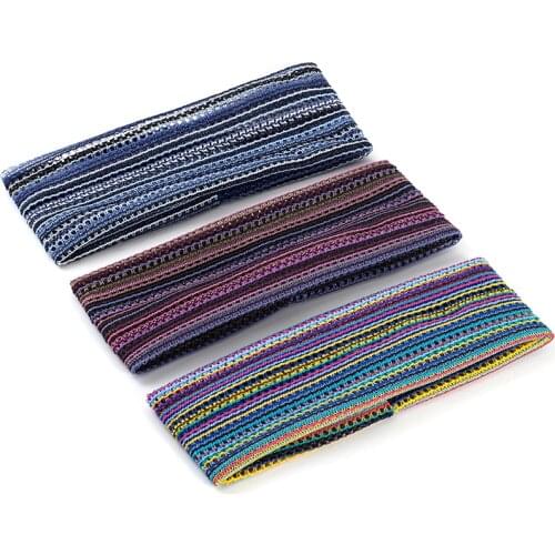 Bohemia Sport Running Unisex Print Headbands For Women Stretchy Headbands Tie-Dye Hair Band Elastic Non-Slip Turban Headwraps