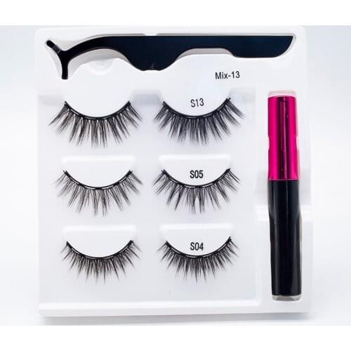 Professional 5 Magnet Eye Makeup Fake Lashes 3D Magnetic False Eyelash Eyeliner Wedding Party Stage Make Up Lash Exension