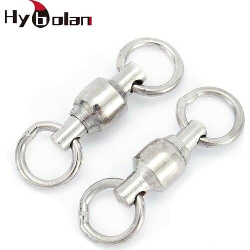 HYBOLAN 10pcs Fishing Connector Swivel Ball Bearing High Strength Rolling Solid Ring Stainless Steel Fishing Accessories Tackle