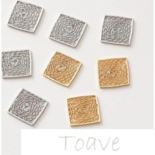 14K gold-covered color-preserving simple copper wire mesh square rhombus diy earrings hand-made material accessories