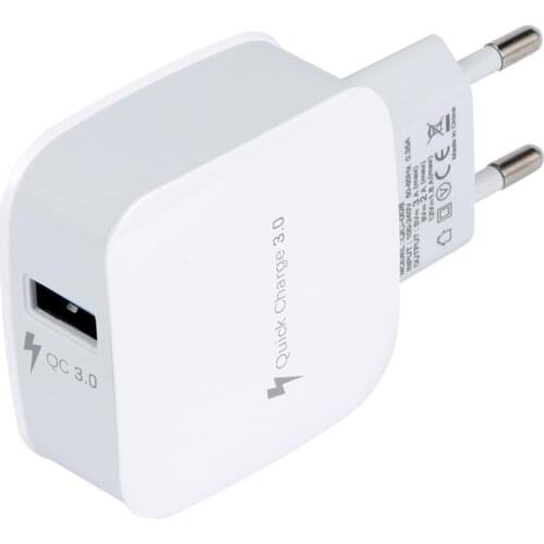 QC3.0 USB Travel Charger PC Anti-fire Material Fast Charger Wall Charger Quick charging 3.0 5V 3A for smart phones EU/US Plug FS