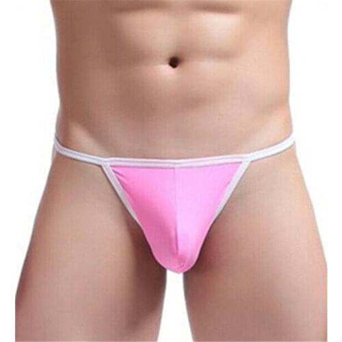 Mens panties sexy underwear men underpants gay micro Thongs tanga Candy colors Transparent String Edging Small triangle simple