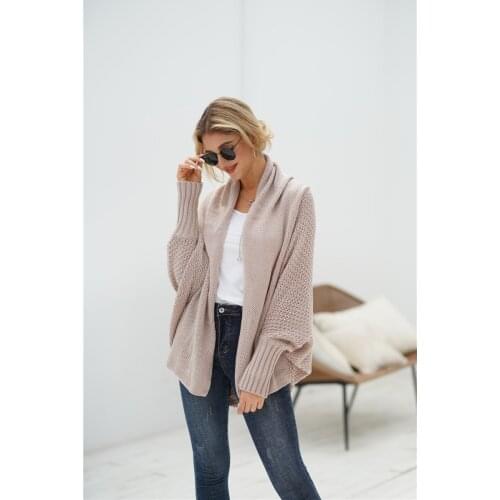 Fall 2020 women long cardigan crop top oversized sweater woman Bat sleeve sweaters ropa mujer sweater coat clothes sueter mujer