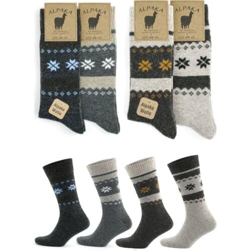 Winter Natural Wool Snow Pattern Thermal Socks 4 Double Denmark Russia Cold Winter Stocking Hot Protective Woolen Sock Set Casual gift
