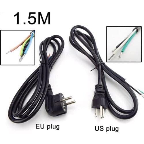 1.5m Power Cable Open End Rewired Laptop Power Supply Extension Cord For Electric Fan Vacuum Dishwashers