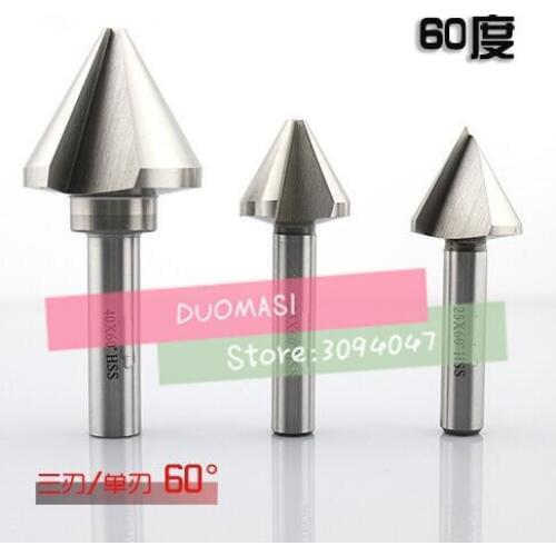 1PCS 6.3mm-50mm HSS 3 Flute Edge 60 Degree Chamfer Drills Wood Countersink Drill Bits (6.3/8.3/10.4/16.5/20.5/25/30/35mm)