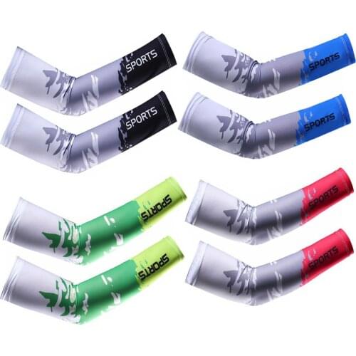 2PCS Cool Men Sport Cycling Running Bicycle UV Sun Protection Cuff Cover Protective Arm Sleeve Bike Arm Warmers Sleeves