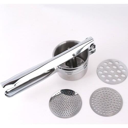 Three-in-one Stainless Steel Potato Press Manual Juicer Kitchen Gadget Potato Squeezer