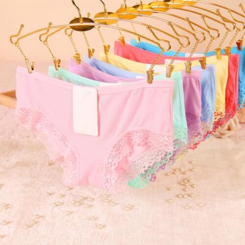 5pcs New laciness Girl shorts briefs Modal cotton buds lace underpants Slim panties girls teenagers underwear wholesale