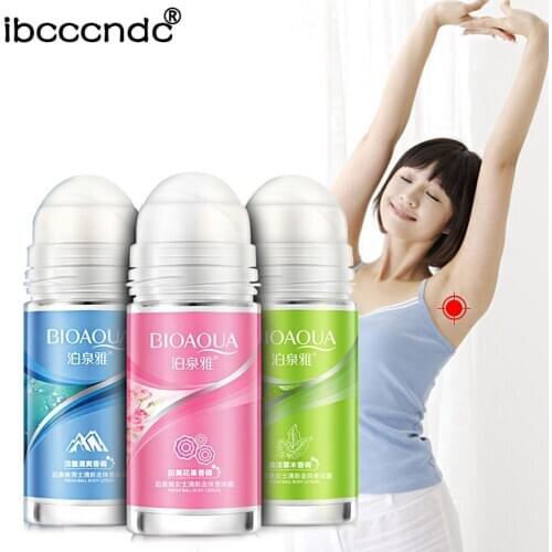 50ml Plant Fresh Smell Ball Body Antiperspirants Underarm Deodorant Roll on Bottle Womens Fragrance Men Smooth Dry Body Essence