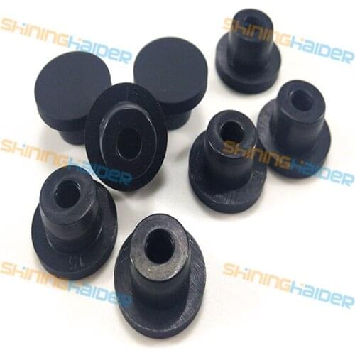 50PCS diameter 17mm insert depth 10mm hollow black and white silicone plug with hole waterproof plug tube plug silicone stopper