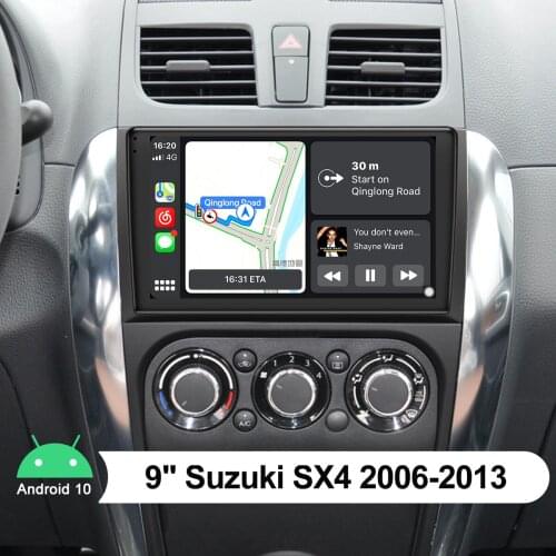 9 Inch Touch Screen Car Radio Player With Carplay And Steering Wheel 1280*720 Head Unit Android 10.0 For Suzuki Sx4 2006-2013