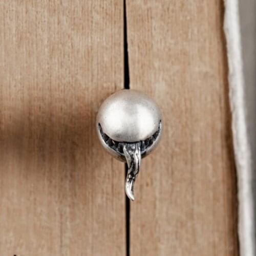 925 Sterling Silver For Men Monster Ball Alien SINGLE Post Stud Earring A1821