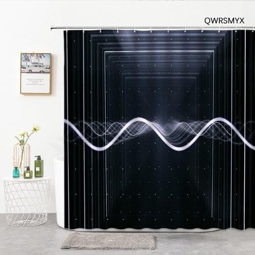 Abstract Black And White Light Bar Shower Curtains 3D Modern Creative Printing Bathroom Curtain Bath Decor Bathroom Products