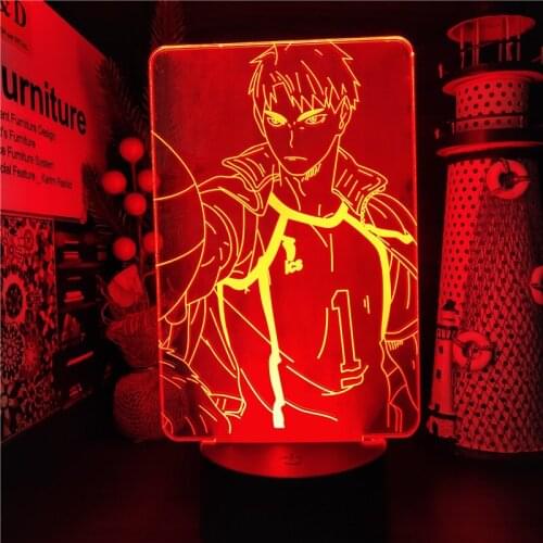 Anime 3D Haikyuu Lamp Figure Manga Lampara LED Night Light Wakatoshi Ushijima Neon Lighting Creative Lamps Sunset Lights Lampe