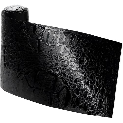 150*10cm Car Sticker Film Motorcycle Styling Black Leather Texture UV Protected Simulation Crocodile Interior Decoration