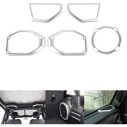 For Jeep Wrangler JL Rubicon 2018+ Car A Pillar Roof Speaker Rear Trunk Audio Speaker Frame Trim Car Accessories Auto Moldings