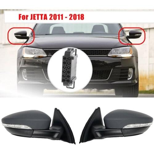 Rear View Mirror Assembly Power Glass Heated Turn Signal 6 Wires for JETTA 2011 - 2018