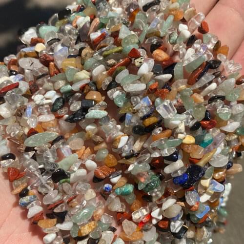 5-8mm Irregular Freeform Natural Gemstone Chip Beads Mix Lapis Labradorite Crystal Amazonite Opal Stone Beads Diy Bracelet 80cm