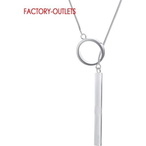 Geometric Elements Pendant Necklace For Women Genuine 925 Sterling Silver Chain Necklaces Jewelry Fashion Female Bijoux