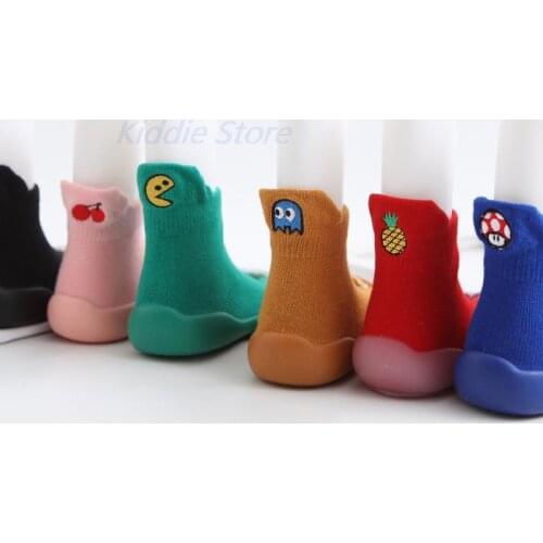 Children Walking Shoes Socks Shoes with Soft Sole for Newborns Unisex Embroidery Cartoon Booties Non-slip Baby Floor Slippers