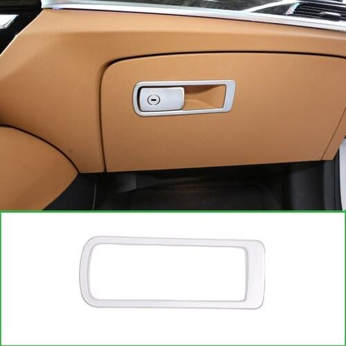 For BMW 5 Series G30 2017 2018 Car-Styling ABS Matte Silver Car Passenger side Storage box Decoration Frame Trim Accessories