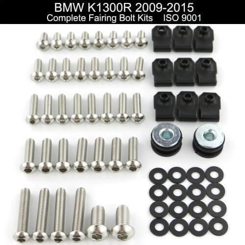For BMW K1300R 2009 2010 2011 2012 2013 2014 2015 Motorcycle Complete Full Fairing Bolts Kit Fairing Clips Nut Stainless Steel