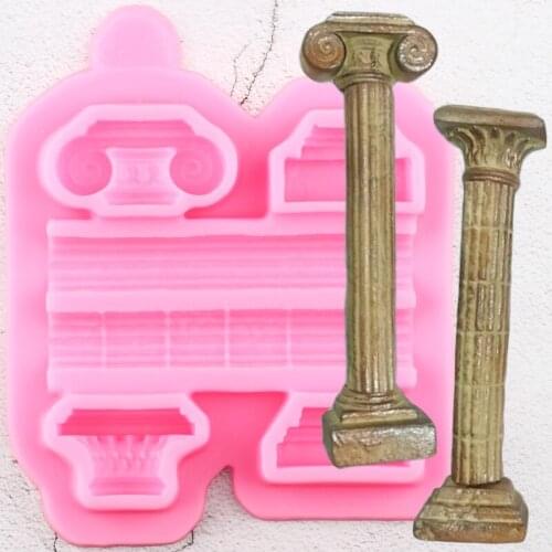 Ancient Columns Silicone Mold Cake Border Fondant Moulds Cake Decorating Tools Candy Polymer Clay Chocolate Gumpaste Molds